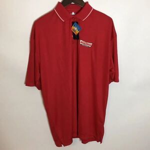 NWT women’s Krispy Kreme Polyester Moisture Wicking Red Polo Shirt Sz 3XL